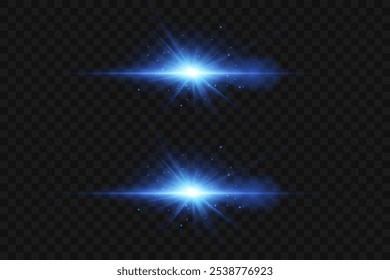 Set of light effects and flares, star, explosion, neon light and flare. Vector illustration