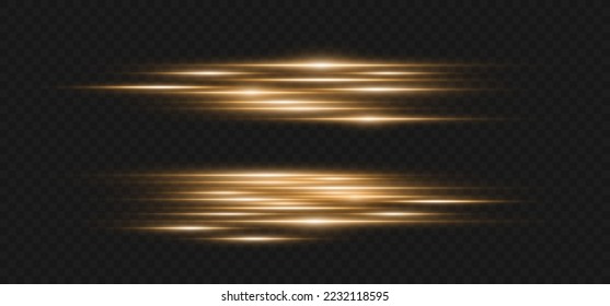 Conjunto de efectos de la luz. Resplandor y destellos. Vigas luminosas. Líneas brillantes. Polvo. Ilustración vectorial de color de Navidad