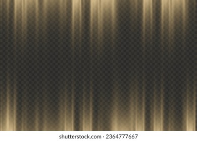 Set of light effects. Glare and flashes. Bright beams of light. Glowing lines. Dust. Christmas flash.Gold color vector illustration