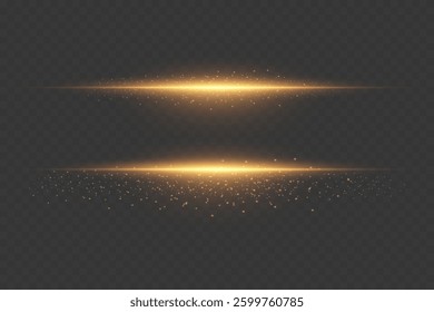 A set of light effects, glare and flashes. On a transparent background.