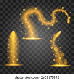 Set of light effects isolated on transparent background. Vector illustration.