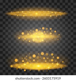 Set of light effects isolated on transparent background. Vector illustration.