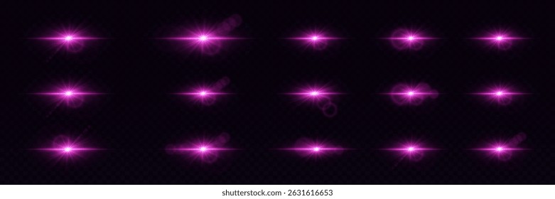 A set of light effects. Realistic glow of stars and light.