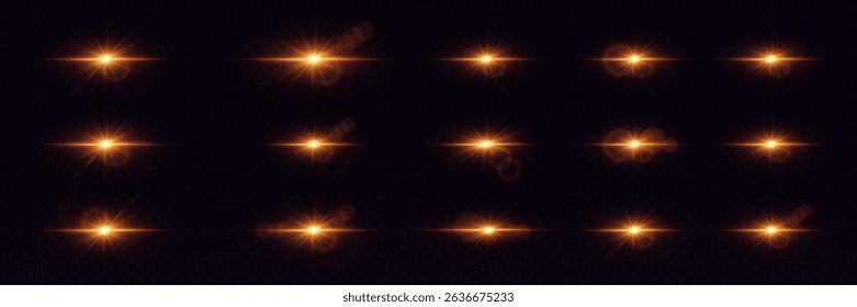 A set of light effects. Realistic glow of stars and light.