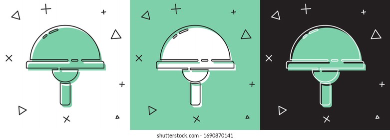 Ajuste Icono de diodo emisor de luz aislado en fondo blanco y verde, negro. Componente eléctrico diodo semiconductor. Ilustración vectorial