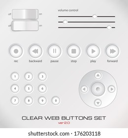 Set of light media control buttons. 