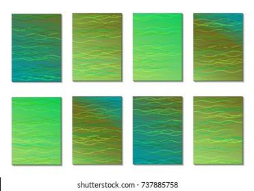 Set of Light Minimal Backgrounds in Trendy Neon Style. Cover Design for Books, Notepads or Brochures. 8 Gradient Backgrounds with Pretty Color Transitions. Minimal Cover Designes