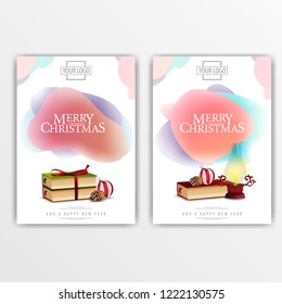 Set of light, modern Christmas covers with Christmas books