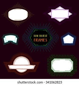 Set light ray in vintage style.  Design elements for your design.