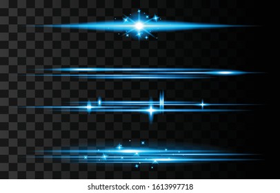 Set Of Light Streak Fast Effect. Abstract Background Speed.Vector