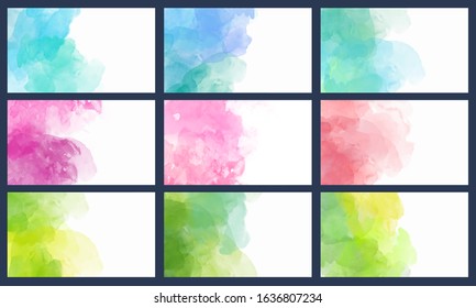 set of light vector colorful watercolor background useful for any project where a platter of color makes the differences for business card or flyer color colour water white kid star rainbow texture co