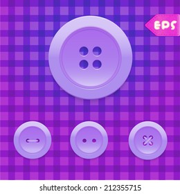 Set of light violet sewing buttons