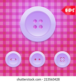 Set of light violet sewing buttons