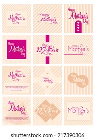 a set of light yellow backgrounds with pink text for mother's day
