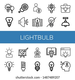 Set of lightbulb icons such as Light bulb, Thought, Light, Creative, Idea, Lightbulb, Incandescent light, Lamp, Brainstorming, Thinking , lightbulb