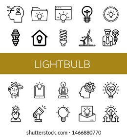 Set of lightbulb icons such as Thinking, Light bulb, Idea, Lighting, Lightbulb, Wind energy, Light, Innovation , lightbulb