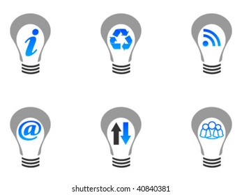 set lightbulbs icons