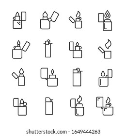 Set von Symbolen für die Vektorillustration mit leichterem Bezug. Premium-Paket mit linearen Symbolen. Vektorillustration einzeln auf weißem Hintergrund. Web-Symbole für Webseiten und mobile App. Trendloses Design. 