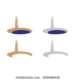 A set of lighthouse icons