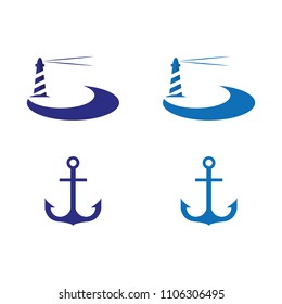 a set of lighthouse icons