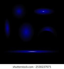 Set of lighting effects effect, beam, sparkle, line, glow, white. Glow abstract isolated curve lens of light effects