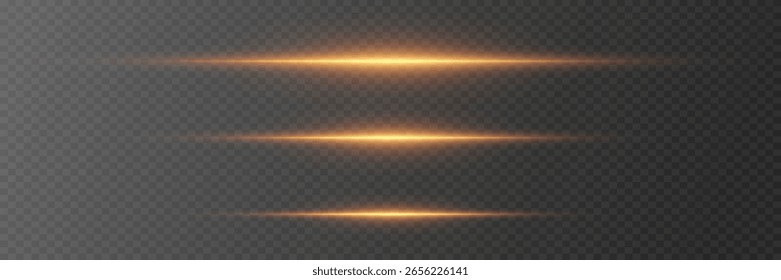 Set of lighting effects, laser light and flash. On a transparent background.