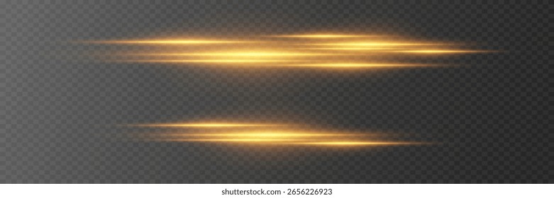 Conjunto de efectos de iluminación, luz láser y flash. Sobre un fondo transparente.