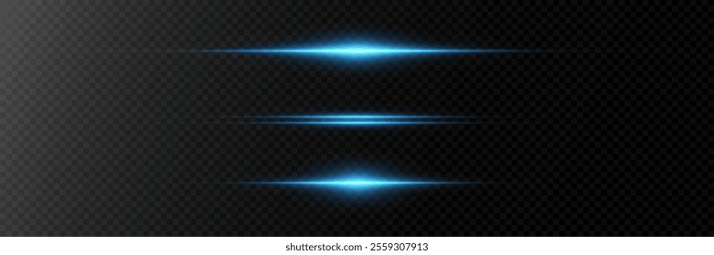 A set of lighting effects, laser line light, horizontal flare and flash.