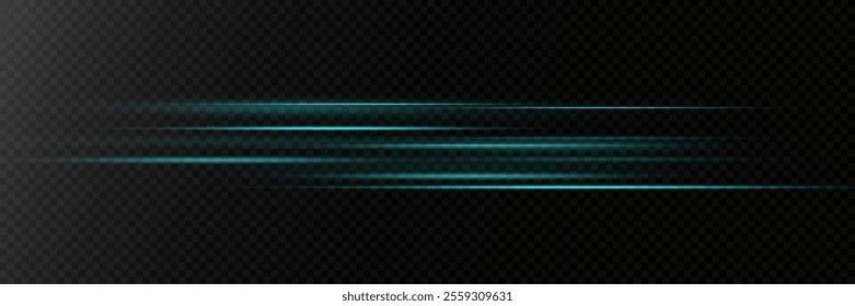 A set of lighting effects, laser line light, horizontal flare and flash.