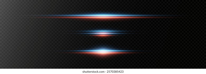 A set of lighting effects, laser line light, horizontal flare and flash.