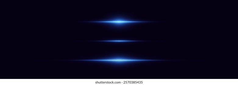 A set of lighting effects, laser line light, horizontal flare and flash.