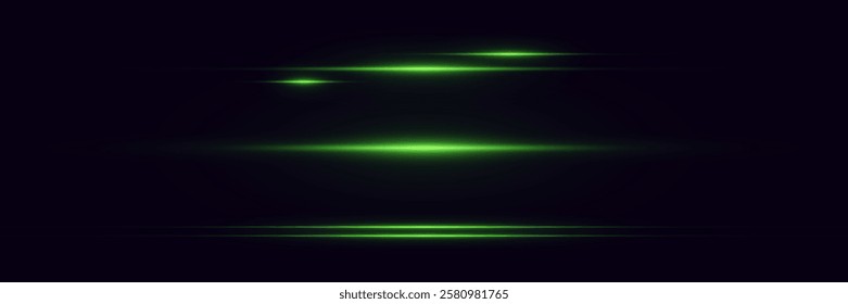 A set of lighting effects, laser line light, horizontal flare and flash.