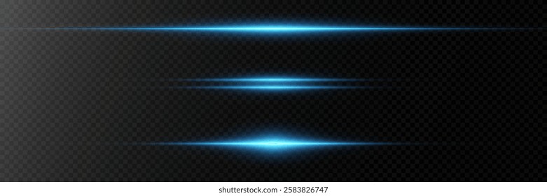 A set of lighting effects, laser line light, horizontal flare and flash.