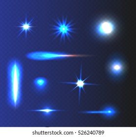 Set of lighting effects.Light effect design.Vector illustration.