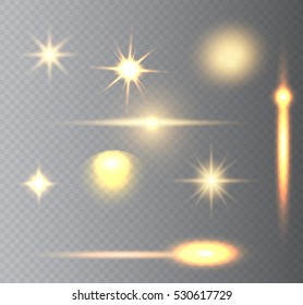 Set of lighting effects.Light effect design.Vector illustration.