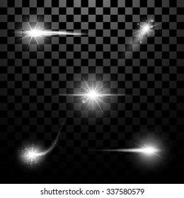  Set of lighting flare. Abstract image. Stock vector