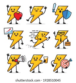 set of lightning bolt character design