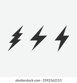 Set of Lightning Bolt Icon - Electric Icon Bundle