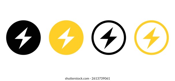 Set of lightning bolt icon vector symbol vector. Energy icon. power icon vector