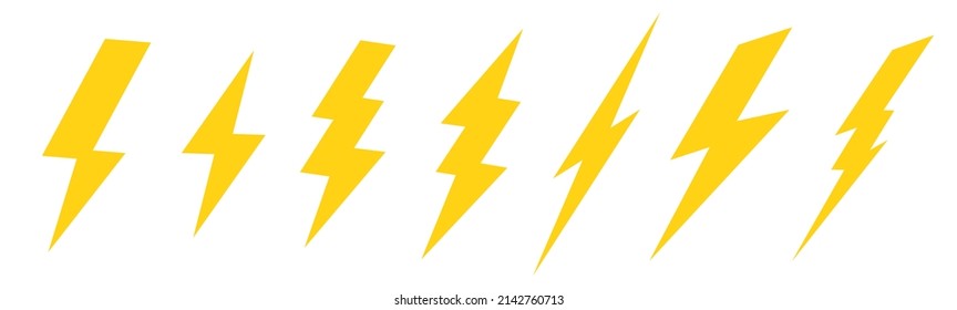 Set Of lightning bolt or thunder icons .Vector Illustration