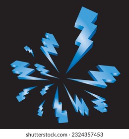 Set lightning bolt. Thunderbolt flat style.Thunder and Bolt Lighting Flash Icons Set on white background.