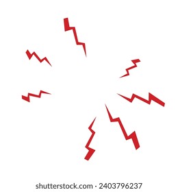 Set of lightning bolts. thunderbolts, voltage, electricity, flash and power sign.