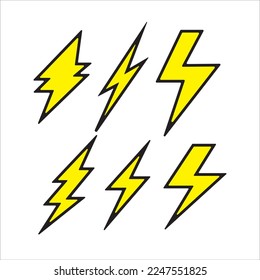set of lightning icon, vector, illustration, symbol