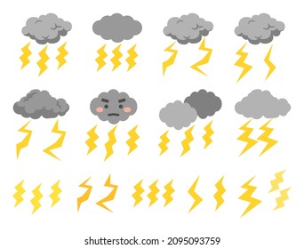 A set of lightning illustrations.