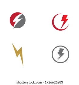 Set Lightning  Logo Template vector symbol nature