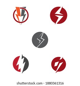 Set Lightning  Logo Template vector symbol nature