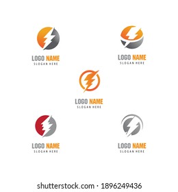 Set Lightning  Logo Template vector symbol nature
