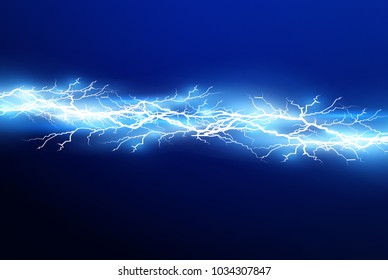 A set of lightning Magic and bright light effects. Vector illustration. Discharge electric current. Charge current. Natural phenomena.