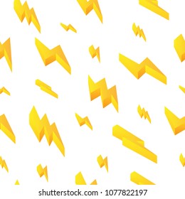 Set of lightning on a white background. Seamless pattern. Isometric 3d
