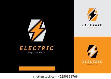 Set Blitzflunder-Logo-Vektordesign-Vorlagen mit unterschiedlichen Farbstilen